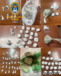 Sustancia intervenida por la Policía Local de Lepe (Huelva).