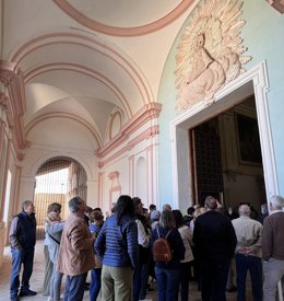 Un grupo de visitantes en esta Semana Santa