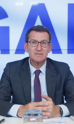 El presidente del Partido Popular, Alberto Núñez Feijóo, preside la Junta Directiva Nacional del PP, a 10 de abril de 2023, en Madrid (España). Tras el parón de Semana Santa, los partidos políticos reanudan su actividad con la vista puesta en las elecci