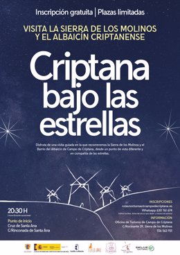 Vuelve 'Criptana bajo las estrellas', visitas nocturnas para conocer el patrimonio cultural de la sierra de los molinos