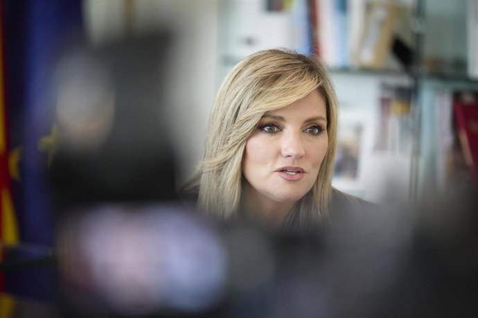 La portavoz nacional de Ciudadanos (Cs), Patricia Guasp, durante una entrevista para Europa Press, en la sede de Cs, a 3 de abril de 2023, en Madrid (España). Guasp se convirtió en la nueva portavoz política nacional del partido en enero de este año sus