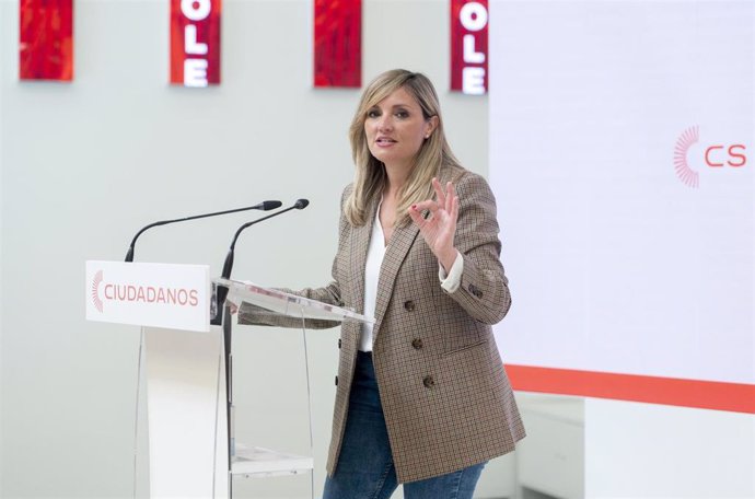 La portavoz nacional de Ciudadanos, Patricia Guasp, ofrece una rueda en  la sede nacional de Cs, a 27 de marzo de 2023, en Madrid (España).