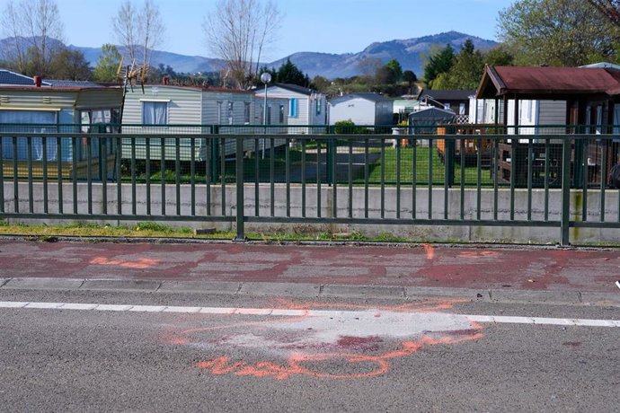 Lugar donde se produjo el triple atropello mortal en Suesa, Ribamontán al Mar. 