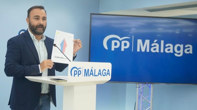 El diputado nacional por el PP de Málaga Mario Cortés, en rueda de prensa
