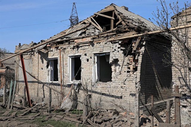 Vivienda destruida por los ataques en Chasiv Yar, en la región ucraniana de Donetsk