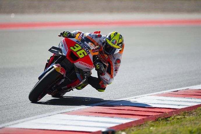 El piloto español Joan Mir (Repsol Honda) durante el GP de Portugal 2023