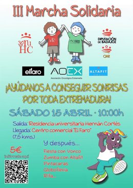 Imagen del cartel de la III Marcha Solidaria de Badajoz.