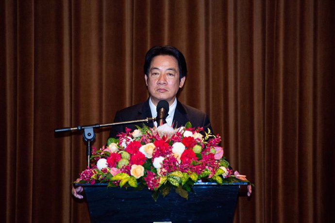 Archivo - September 18, 2020, Taipei, Taiwan: Taiwanese Vice President, Lai Ching-te gives an opening speech to thank the former PM Yoshiro Mori for coming to Lee Teng-hui's memorial at a pre-dinner press conference..A Japanese delegation led by former 