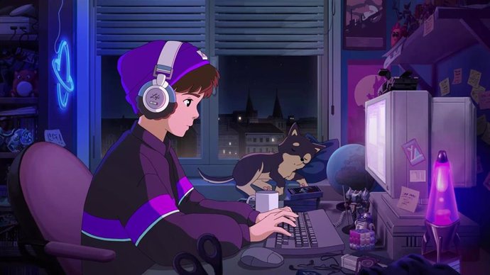 El nuevo personaje del canal de Lofi Girl, Synth Boy.