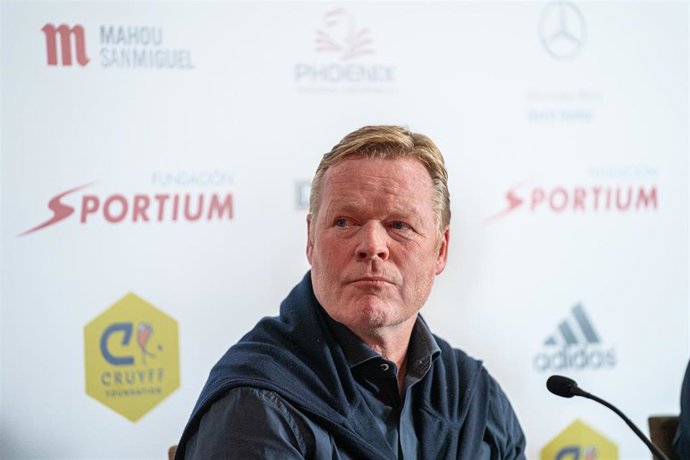 El entrenador neerlandés Ronald Koeman en la presentación de la tercera Koeman Cup by Fundación Sportium, torneo de golf que se disputa en el Golf Barcelona