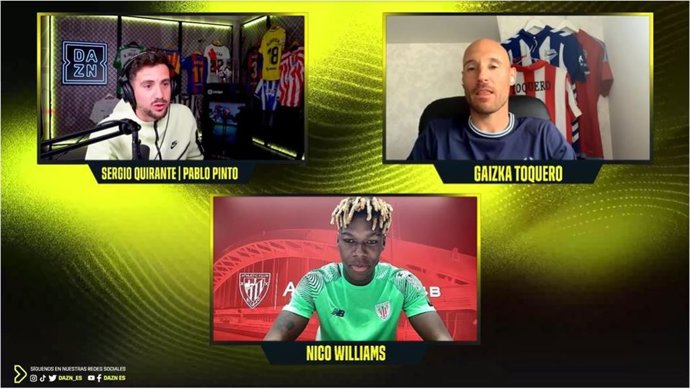 El jugador del Athletic Club Nico Wiliams en el Twitch de DAZN