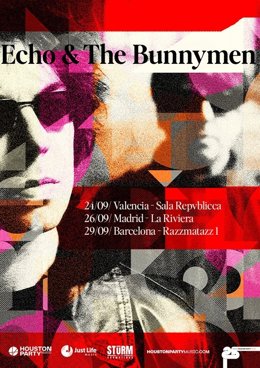 Cartel de los conciertos de la banda de rock inglesa Echo & The Bunnymen en España