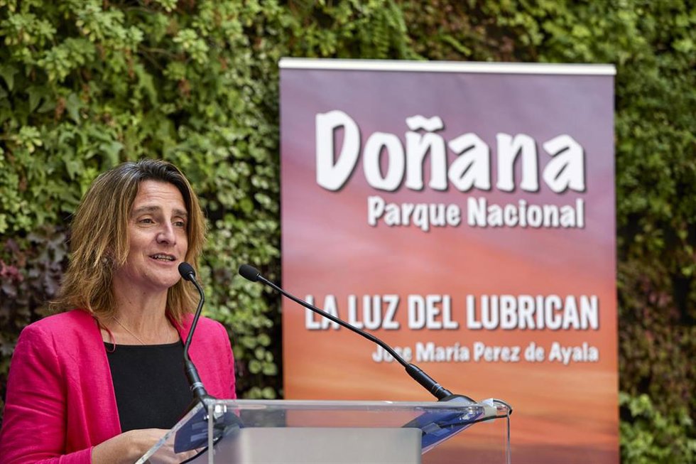 Archivo - La vicepresidenta tercera y ministra para la Transición Ecológica y el Reto Demográfico, Teresa Ribera, interviene en la clausura del acto de presentación e inauguración de la exposición-homenaje al fotógrafo José María Pérez de Ayala titulada