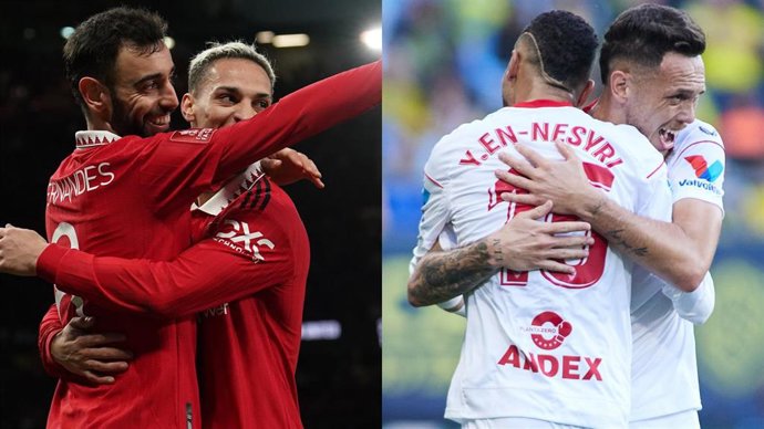 Burno Fernandes y Anthony (Manchester United), y Youssef En-Nesyri y Lucas Ocampos (Sevilla).