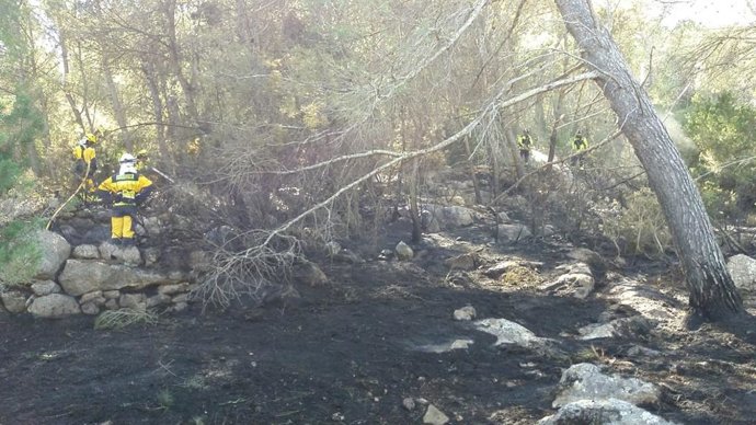 Especialistas actuando en un incendio.