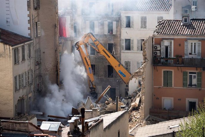 Un edificio derrumbado en Marsella 