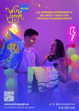 Flyer informativo wine gogh Valencia.