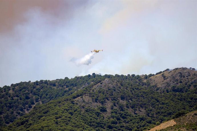 Archivo - Incendio forestal en la sierra de Mijas, Málaga, foto de archivo