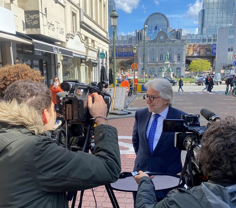 El presidente de Foment del Treball, Josep Sánchez Llibre, en Bruselas