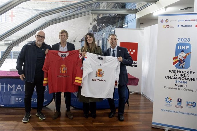 Presentación del Mundial de Hockey Hielo de Madrid 2023.