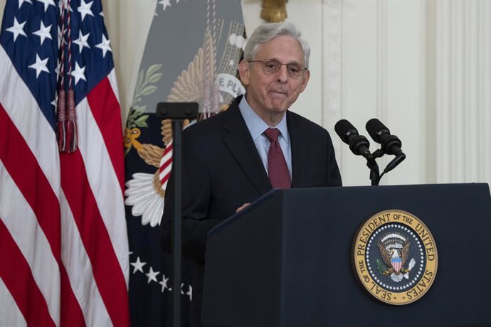 Archivo - May 16, 2022, Washington, District of Columbia, USA: United States Attorney General Merrick Garland speaks during a ceremony presenting Public Safety Officer Medals of Valor for 'extraordinary valor above and beyond the call of duty,' at the W