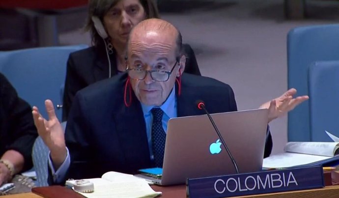 El ministro de Exteriores de Colombia, Álvaro Leyva, ante el Consejo de Seguridad de la ONU