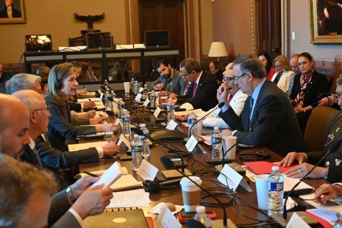 Reunión entre una delegación de México, encabezada por su ministro de Exteriores, Marcelo Ebrard, y Estados Unidos, con la asesora de Seguridad Nacional, Elizabeth Sherwood Randall