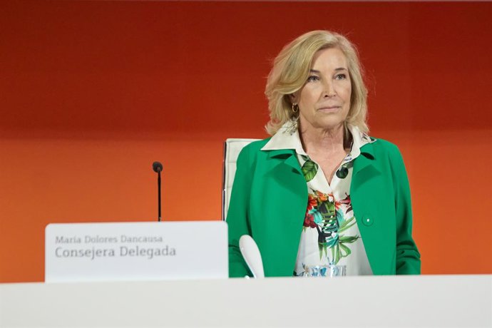 La consejera delegada de Bankinter, María Dolores Dancausa, durante la Junta general de Accionistas de Bankinter, en el Edificio Mutua Madrileña, a 23 de marzo de 2023, en Madrid (España). Durante la Junta, los accionistas han votado la reelección de Ma