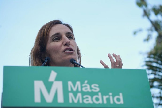 La candidata de Más Madrid a la Asamblea en las elecciones del 28M, Mónica García, interviene durante el primer acto de precampaña de Más Madrid