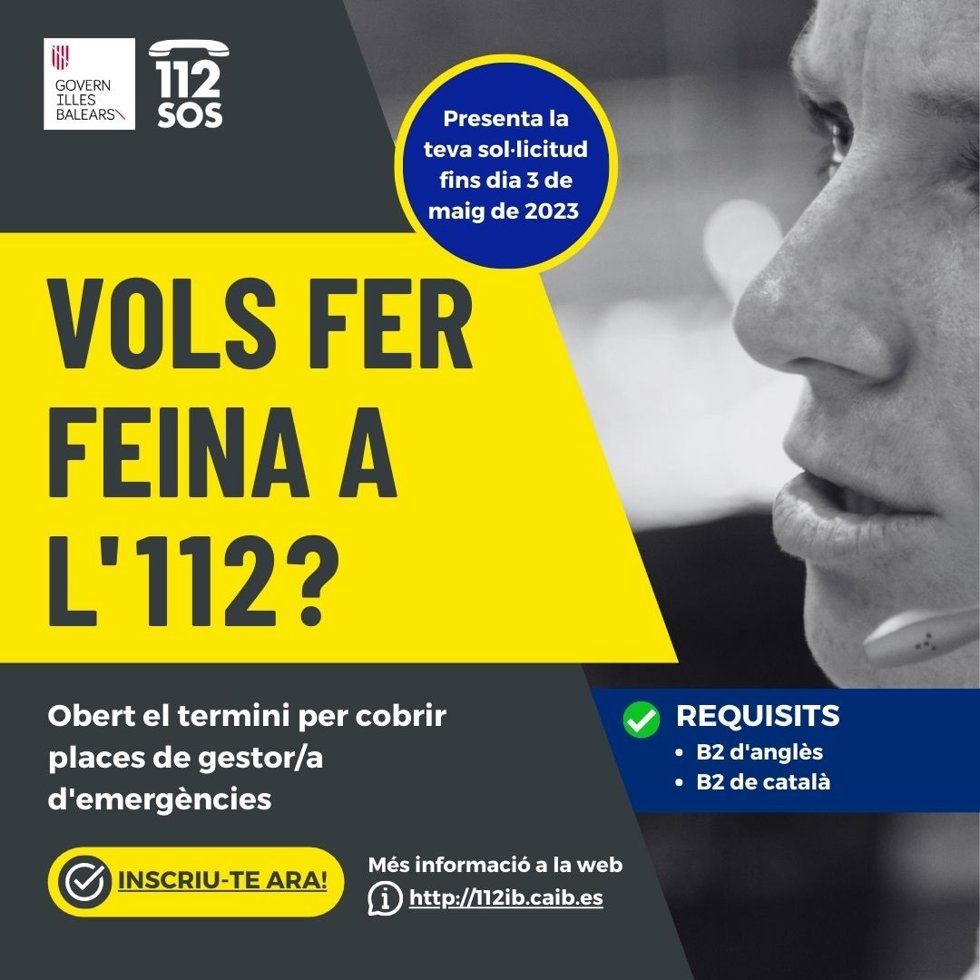 Campaña de contratación del 112 en Baleares