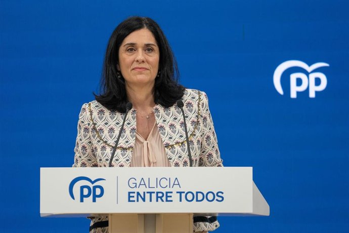 La secretaria xeral del PP de Galicia, Paula Prado, en rueda de prensa