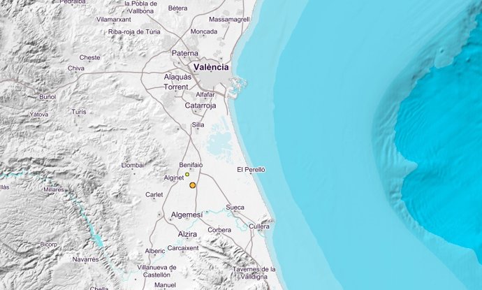 Benifaió (Valencia) registra dos terremotos de magnitud 2,1 y 1,8 en un intervalo de 20 segundos