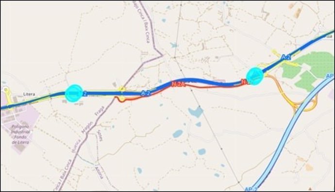 Mapa del tram afectat per les obres