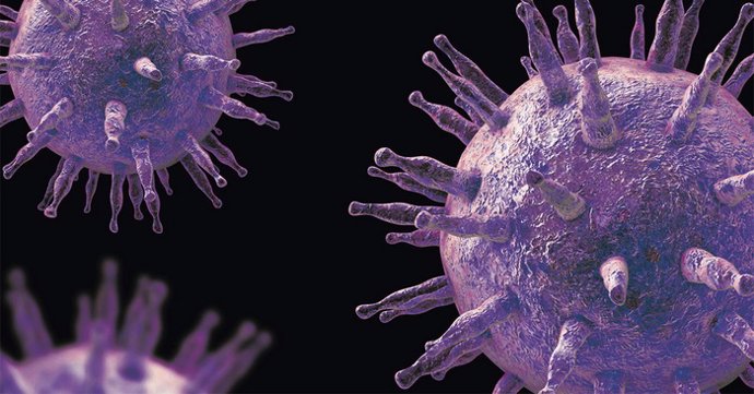 Una representación artística del virus de Epstein-Barr, que ha infectado a más del 90% de la población mundial.