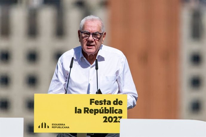 L'alcaldable d'ERC a Barcelona, Ernest Maragall, aquest dissabte a la 'Festa de la República' de la formació