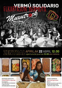 Cartel del vermut - solidario en la sala Zentral.