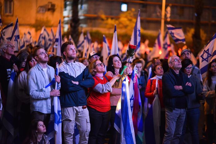 Manifestación contra la reforma judicial en Tel Aviv