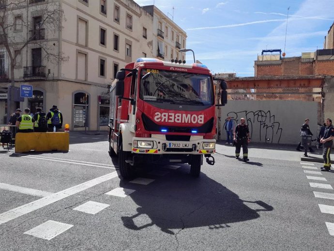 Un camión de los Bombers de Barcelona