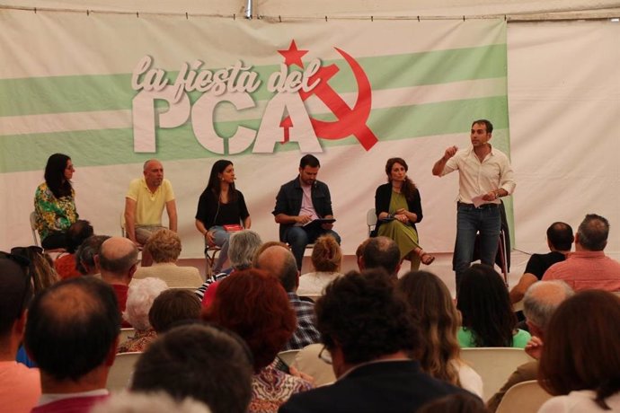 Alberto Garzón, coordinador federal de Izquierda Unida, en la fiesta anual del Partido Comunista de Andalucía (PCA)