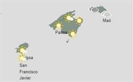 Mapa meteorológico de Baleares hoy lunes, 17 de abril.