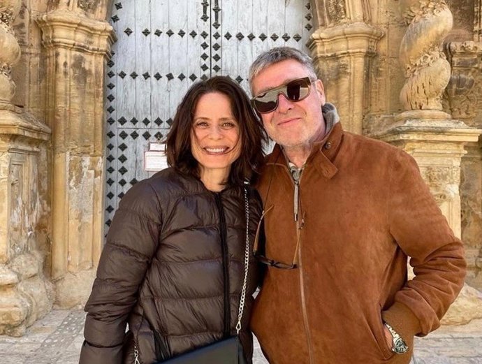 Los actores Aitana Sánchez Gijón y Pere Arquillué visitan localizaciones de 'Tierra Baja' en el Bajo Aragón (Teruel)