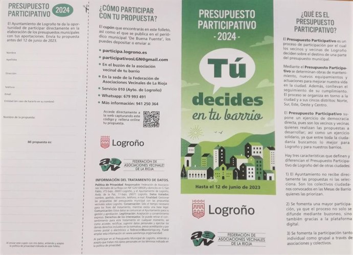 Logroño abre plazo de propuestas para el Presupuesto Participativo 2024
