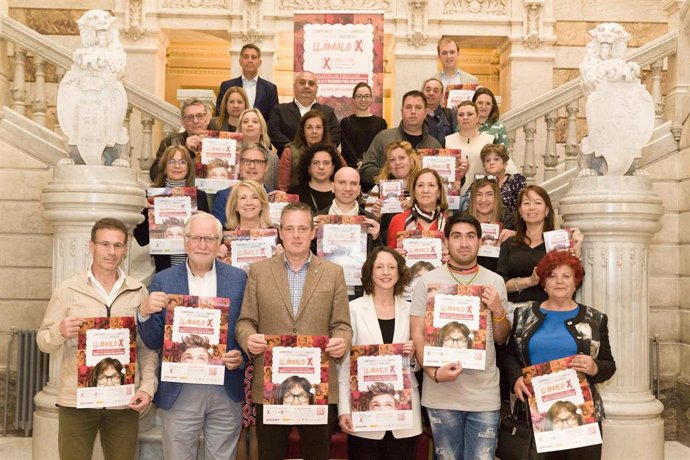 El presidente de la Junta General del Principado, Marcelino Marcos Líndez, en la presentación de la campaña 'X Solidaria'.