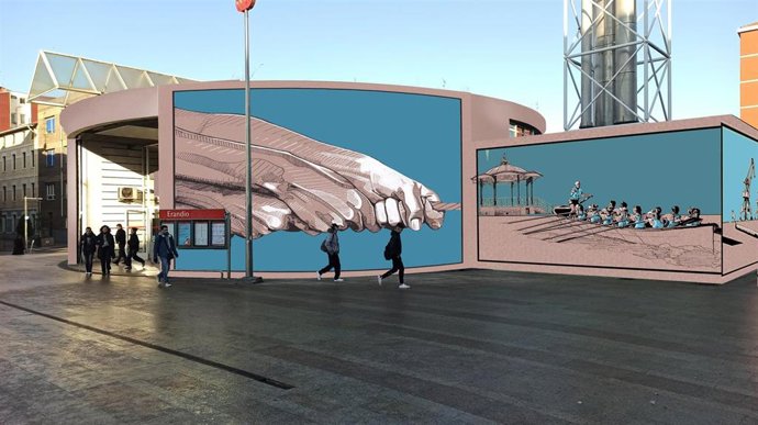 Mural que presidirá la stación de Metro de Altzaga