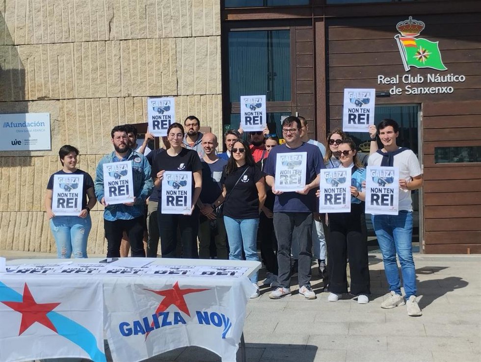 Galiza Nova contra la visita del rey emérito Juan Carlos I en Sanxenxo