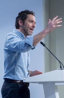 El vicesecretario de Cultura y Sociedad Abierta del Partido Popular y portavoz de campaña, Borja Sémper, ofrece una rueda de prensa, en la sede nacional del PP, a 3 de abril de 2023, en Madrid (España).