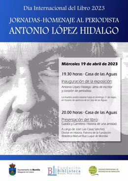 Cartel de las jornadas-homenaje al periodista Antonio López Hidalgo.