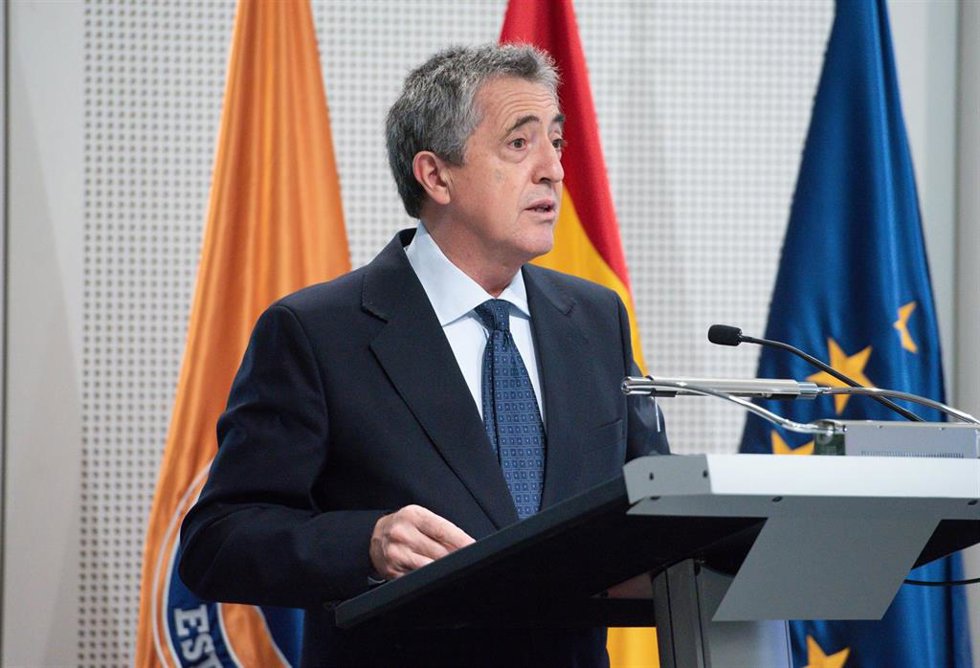 Archivo - El director general de Protección Civil y Emergencias, Leonardo Marcos González, interviene en el acto de entrega de las medallas al Mérito de Protección Civil, en el Centro Tecnológico de Seguridad del Ministerio del Interior, a 10 de febrero