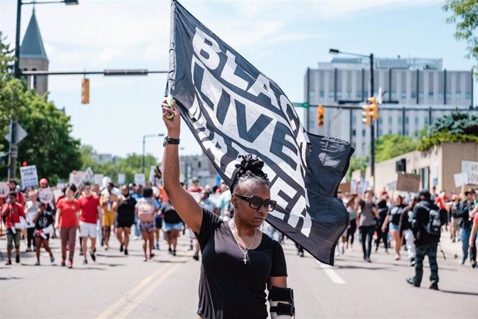 Archivo - Protestas en Akron, Ohio (EEUU), por la muerte del afroamericano Jayland Walker tras recibir casi una centena de disparons de la Policía