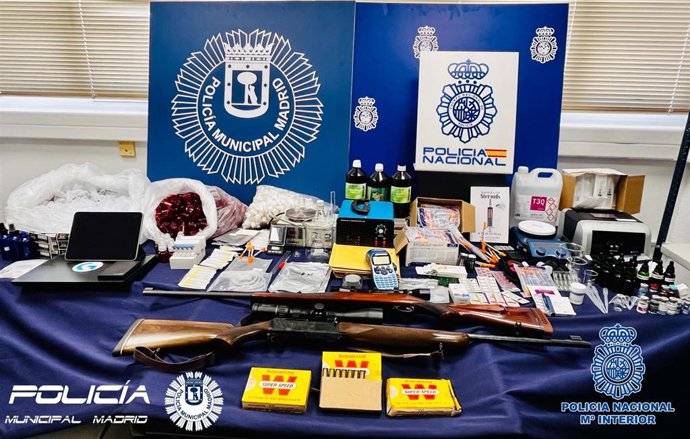 Operación conjunta de la Policía Nacional y la Policía Municipal de Madrid logra desmantelar un laboratorio dedicado a la fabricación de medicamentos con efectos anabolizantes